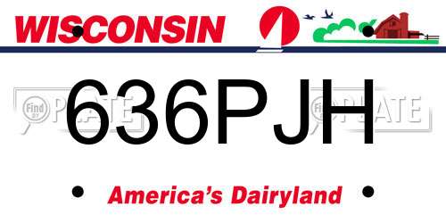 636PJH Wisconsin License Plate