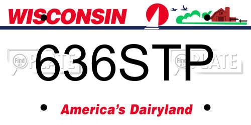 636STP Wisconsin License Plate