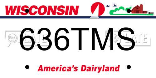 636TMS Wisconsin License Plate