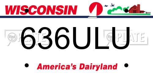 636ULU Wisconsin License Plate