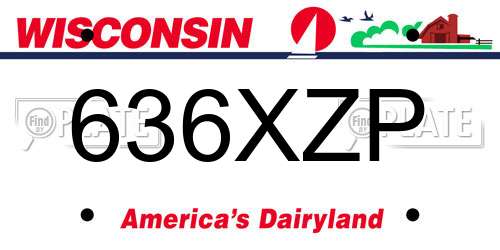 636XZP Wisconsin License Plate