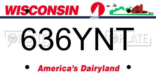 636YNT Wisconsin License Plate