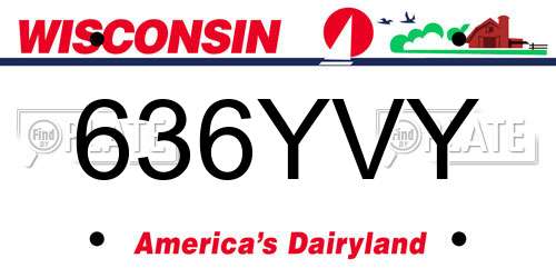 636YVY Wisconsin License Plate