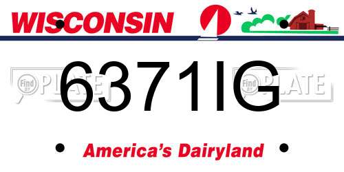 6371IG Wisconsin License Plate