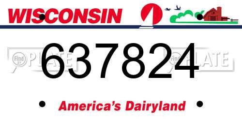 637824 Wisconsin License Plate