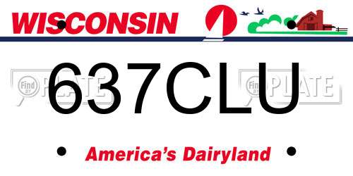 637CLU Wisconsin License Plate
