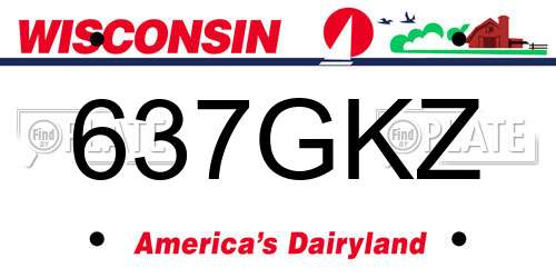 637GKZ Wisconsin License Plate