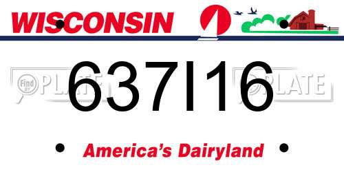 637I16 Wisconsin License Plate