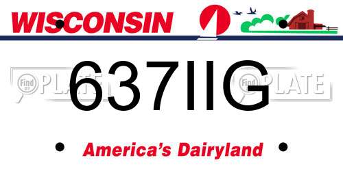 637IIG Wisconsin License Plate