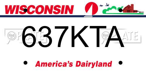 637KTA Wisconsin License Plate