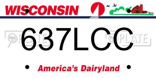 637LCC Wisconsin License Plate