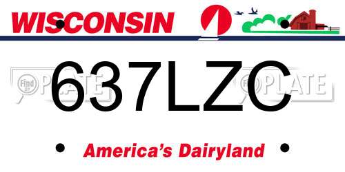 637LZC Wisconsin License Plate