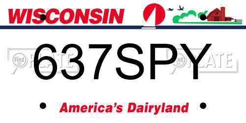 637SPY Wisconsin License Plate