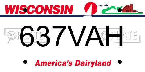 637VAH Wisconsin License Plate