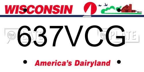 637VCG Wisconsin License Plate