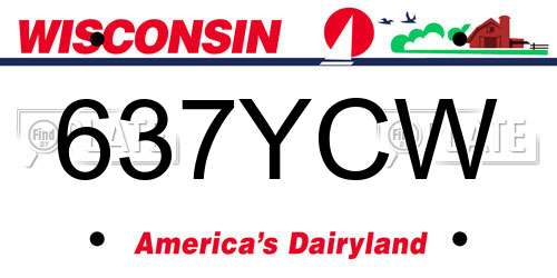 637YCW Wisconsin License Plate