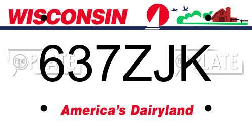 637ZJK Wisconsin License Plate