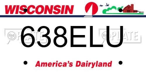 638ELU Wisconsin License Plate