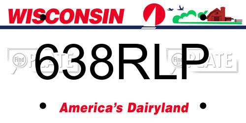 638RLP Wisconsin License Plate