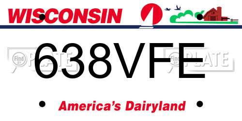 638VFE Wisconsin License Plate
