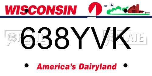 638YVK Wisconsin License Plate
