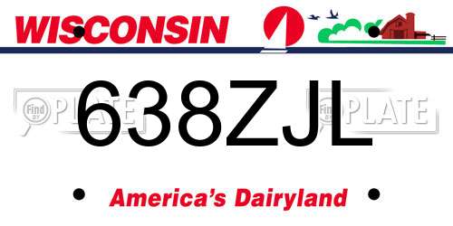 638ZJL Wisconsin License Plate