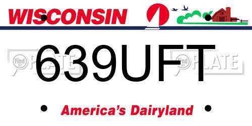 639UFT Wisconsin License Plate