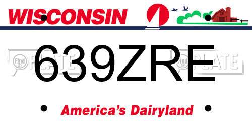 639ZRE Wisconsin License Plate