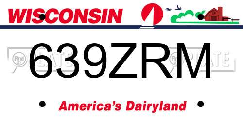 639ZRM Wisconsin License Plate