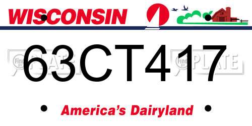 63CT417 Wisconsin License Plate