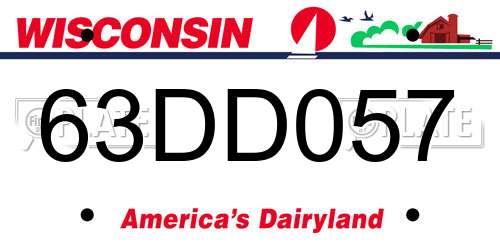 63DD057 Wisconsin License Plate