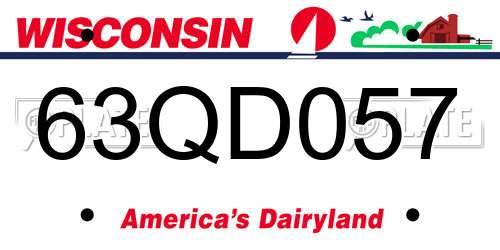 63QD057 Wisconsin License Plate