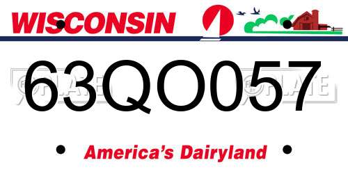 63QO057 Wisconsin License Plate