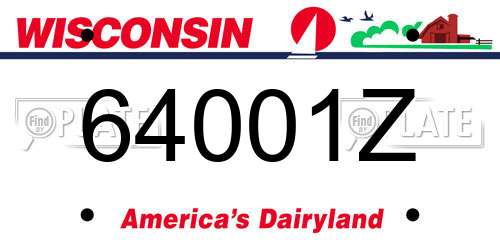 64001Z Wisconsin License Plate
