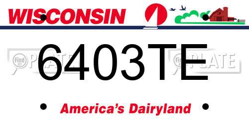 6403TE Wisconsin License Plate