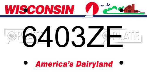 6403ZE Wisconsin License Plate