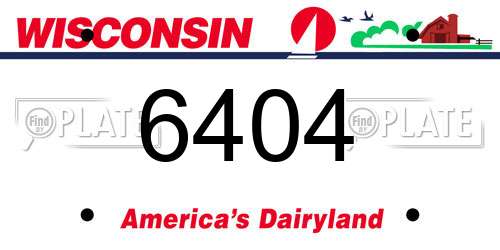 6404 Wisconsin License Plate
