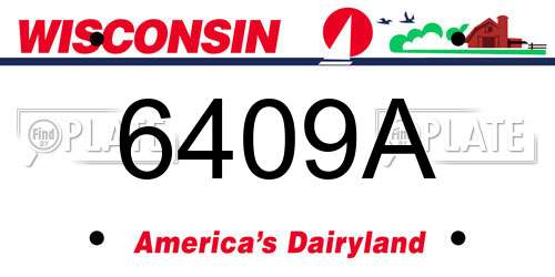 6409A Wisconsin License Plate