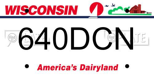 640DCN Wisconsin License Plate