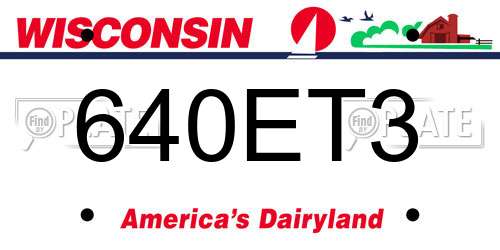 640ET3 Wisconsin License Plate