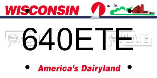 640ETE Wisconsin License Plate
