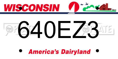 640EZ3 Wisconsin License Plate