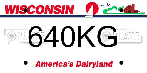640KG Wisconsin License Plate