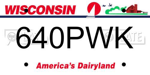 640PWK Wisconsin License Plate