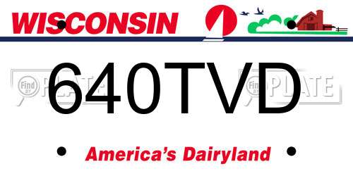 640TVD Wisconsin License Plate