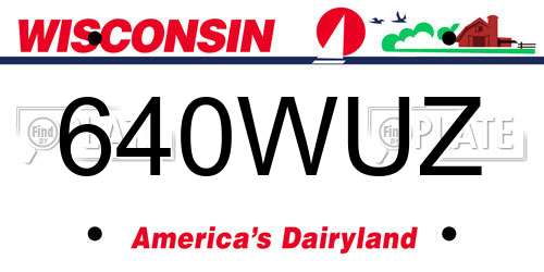 640WUZ Wisconsin License Plate