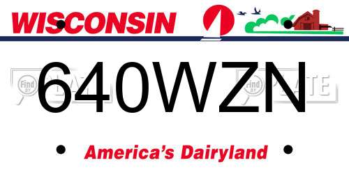 640WZN Wisconsin License Plate