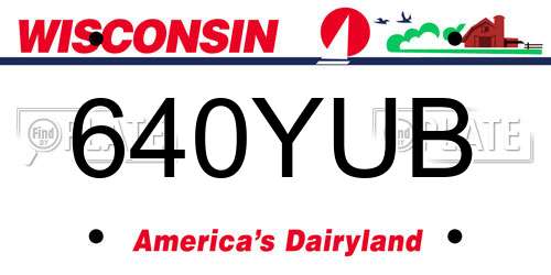 640YUB Wisconsin License Plate