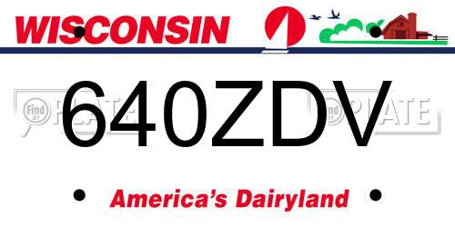 640ZDV Wisconsin License Plate