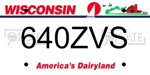 640ZVS Wisconsin License Plate